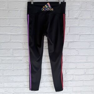 Women's Adidas Pride 2.0 3 Stripes Black Rainbow Pride Size Medium